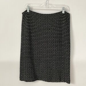 ST. JOHN Black & White Wool Tweed Knit Skirt – Size 10